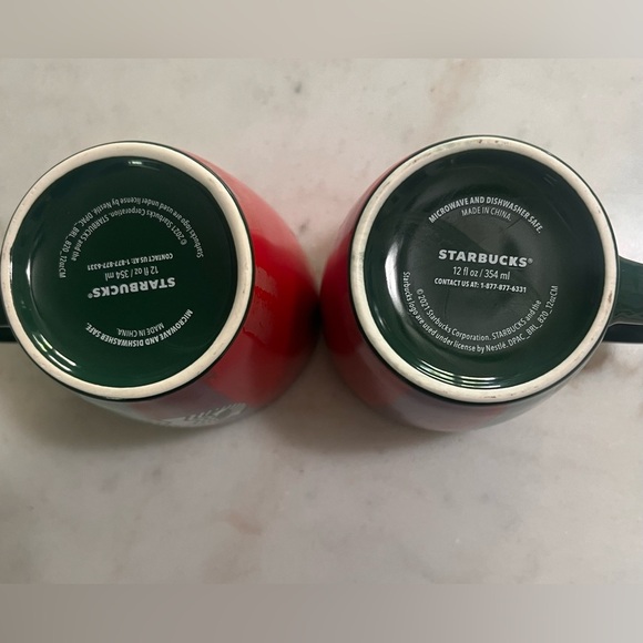 2021 Starbucks Mermaid Coffee Mug Red Green Purple Stripes Christmas 12 Oz - Picture 3 of 7